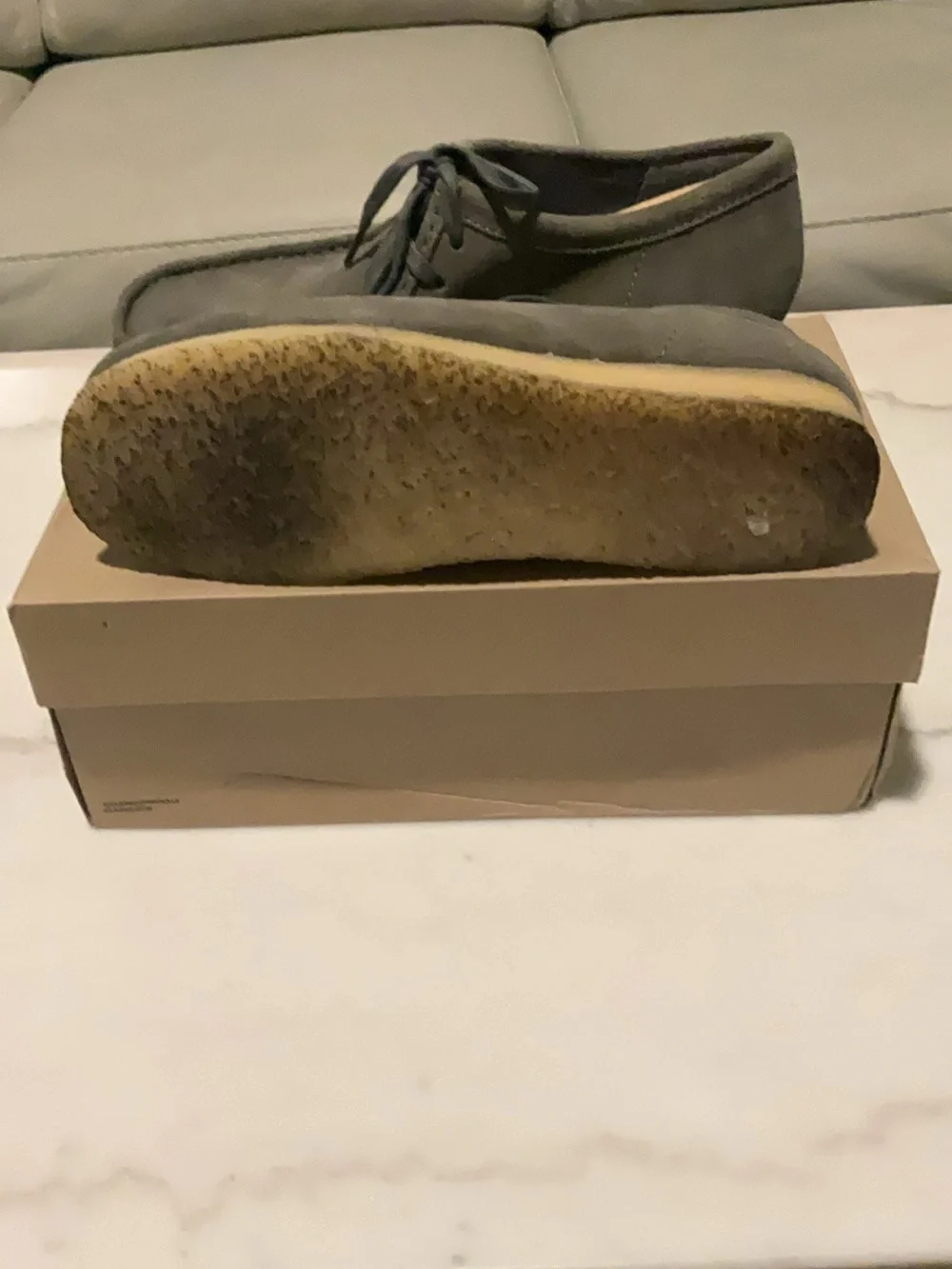 Men’s Grey Suede Wallabee Clark Lace-Up Shoes